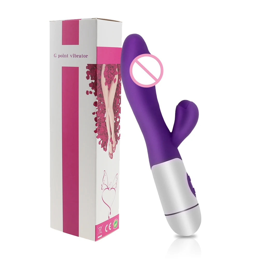 Wiederaufladbarer Dildo Kaninchenvibrator Dual Vibration G-Punkt Vagina Massagegerät AV Stick Klitoris Sexspielzeug für Frauen Weiblicher Masturbator