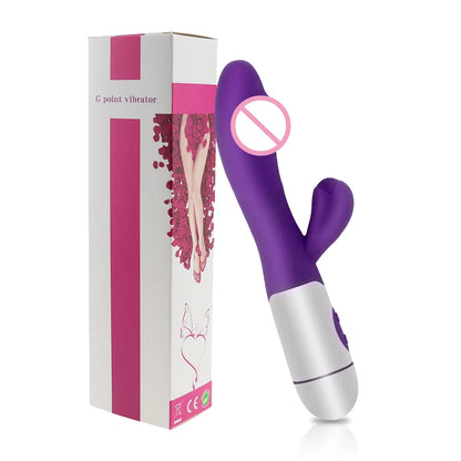 Wiederaufladbarer Dildo Kaninchenvibrator Dual Vibration G-Punkt Vagina Massagegerät AV Stick Klitoris Sexspielzeug für Frauen Weiblicher Masturbator