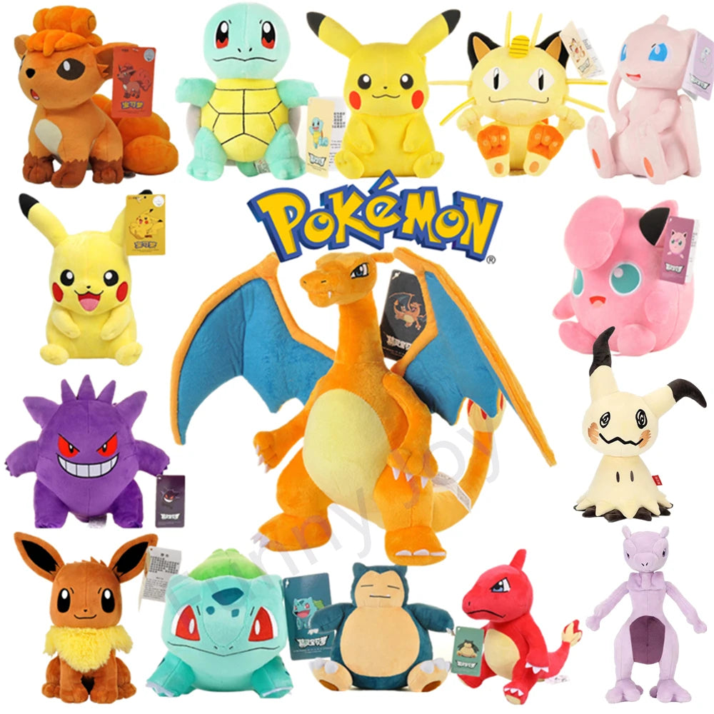 POKEMON Original Plüschtier Gengar Pikachu Kawaii Charizard Echte Plüschpuppe Weiche Niedliche Cartoon Piplup Spielzeug für Kinder Geschenk