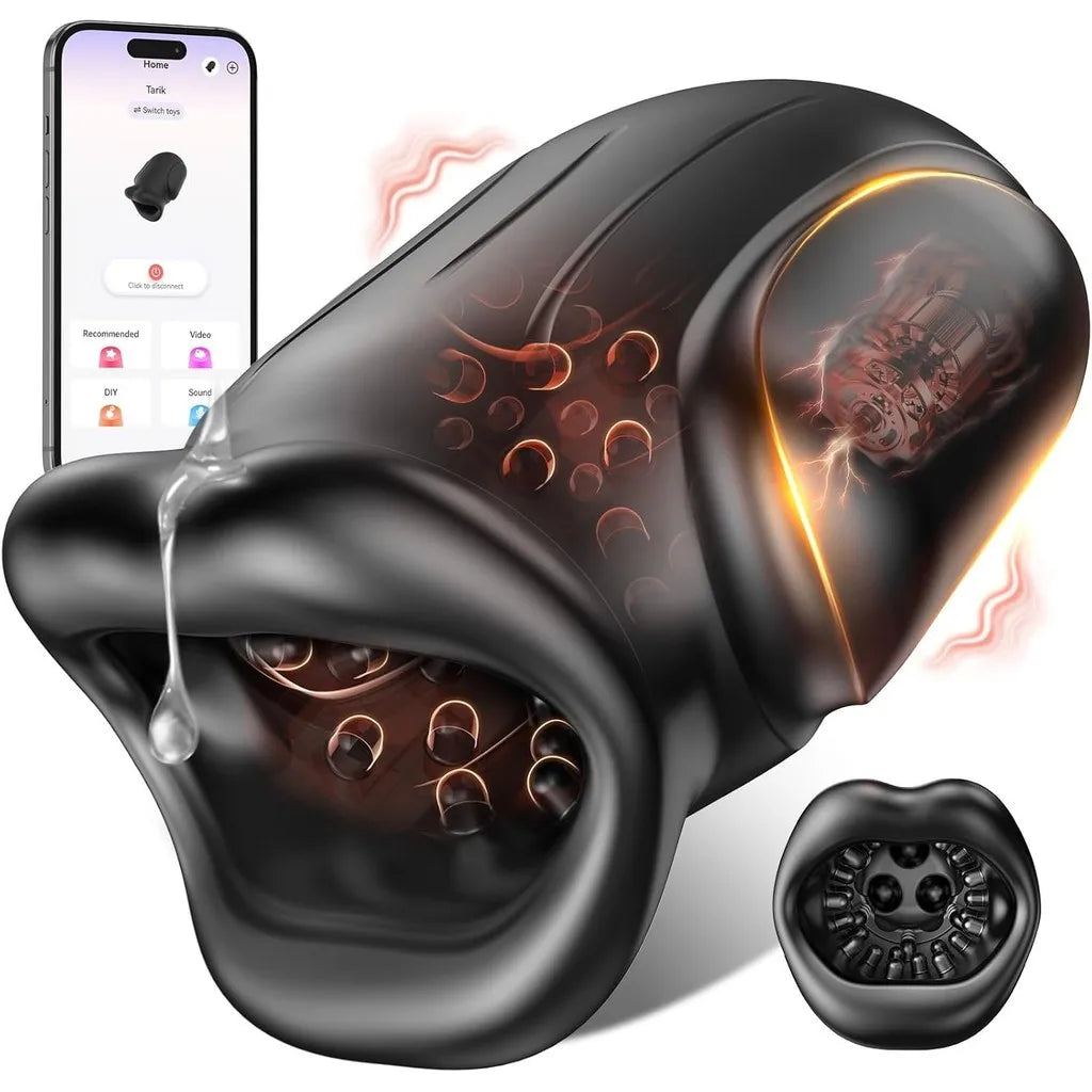 Male Sex Toys for Men - Male Masturbator Penis Vibrator with 10 Vibration Modes & App, Male Stroker Trainer Adult Toy for Extension