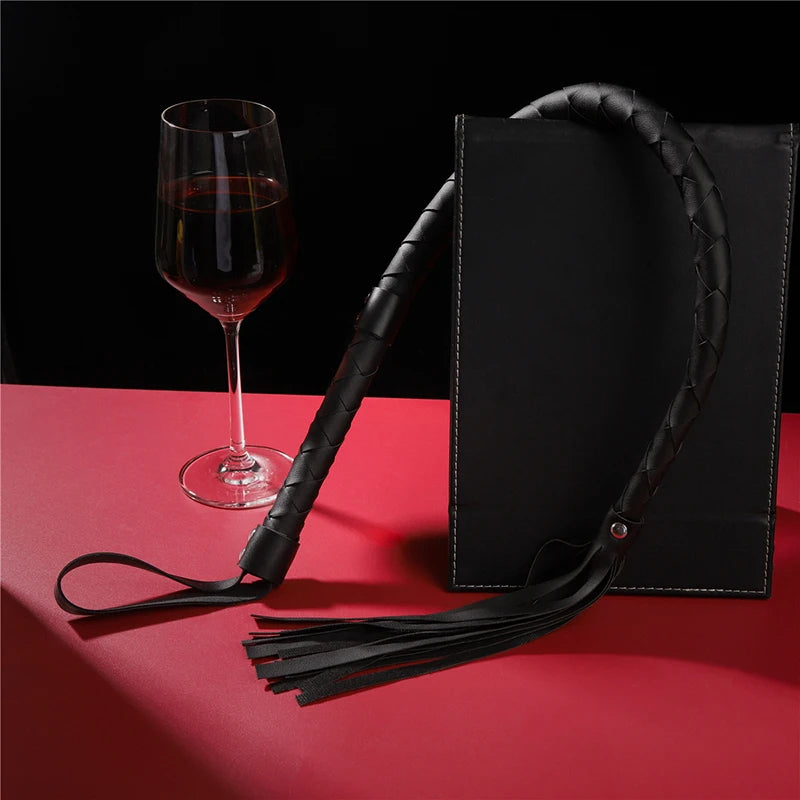 Pu Leder Pimp Peitsche Crop Party Flogger