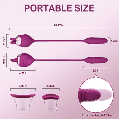 Rose Saugen Vibrator für Frauen 4 in 1 Stoßdildo G-punkt Nippel Sauger Klitoris Stimulator Vibro-ei Erwachsene Sex Spielzeug