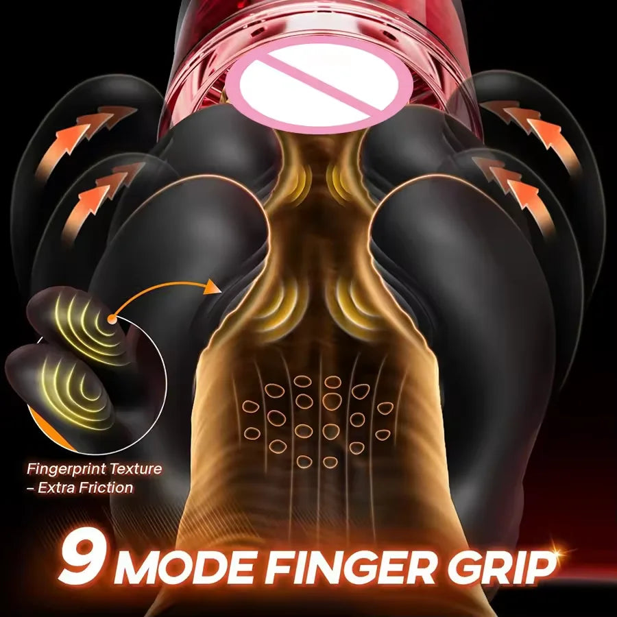 Male Masturbator Sex Toy for Men 360° Licking Glans Men's Vibrator with 9 Rotation and Clamping Functions, Vibrating Sex Toy for Couples