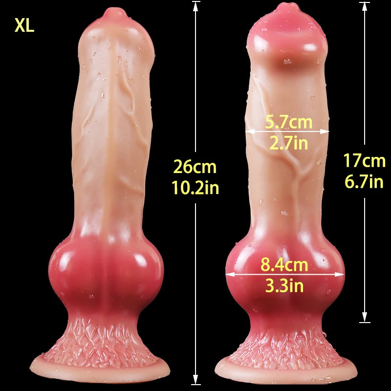 Hundedildo/Riesendildo Tier Realistischer Penis mit Saugnapf Big Butt Plug Riesiges Monster Schwanz Dick Erwachsene Zubehör für Männer Frauen