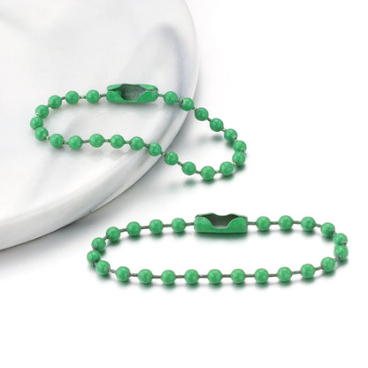 100 teile/los 10 cm Eisen Bunte Kugel Perle Kette Passt Schlüsselring Schlüssel Kette Puppen Label Hand Tag Stecker DIY schmuck Machen