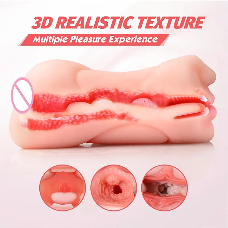 3-in-1 Sex Toy for Men with Sexy Mouth, Realistic Vagina, and Tight Anus, Ass, Oral Sex Doll, Stroker, Adult Toy, Men's Accessory
