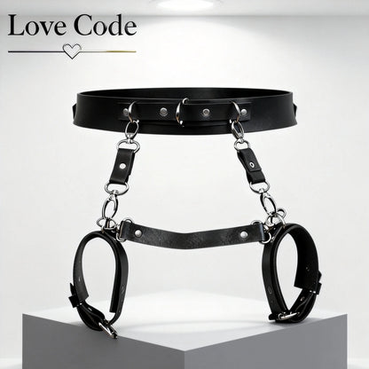 BDSM Bondage Damen Pop-Punk-Gürtel Fesselgürtel Handschellen Bondage-Set Rollenspiel-Sexspielzeug für Paare