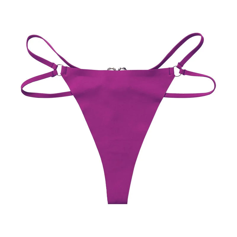 Eisen Ring Sexy Frauen G String Slip Eis Seide Höschen Mädchen Unterwäsche Tanga Unterhose Nahtlose Dessous Plus Größe S-XL