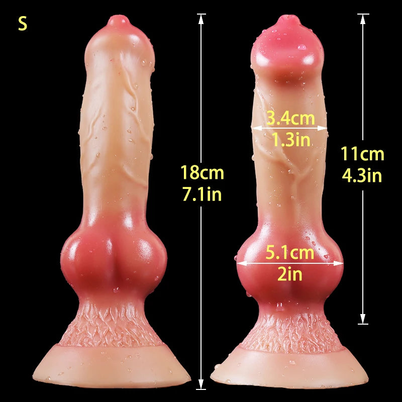 Hundedildo/Riesendildo Tier Realistischer Penis mit Saugnapf Big Butt Plug Riesiges Monster Schwanz Dick Erwachsene Zubehör für Männer Frauen