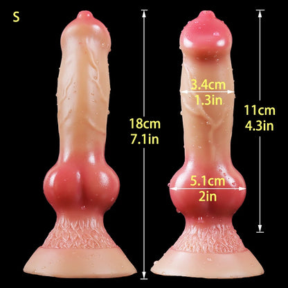 Hundedildo/Riesendildo Tier Realistischer Penis mit Saugnapf Big Butt Plug Riesiges Monster Schwanz Dick Erwachsene Zubehör für Männer Frauen