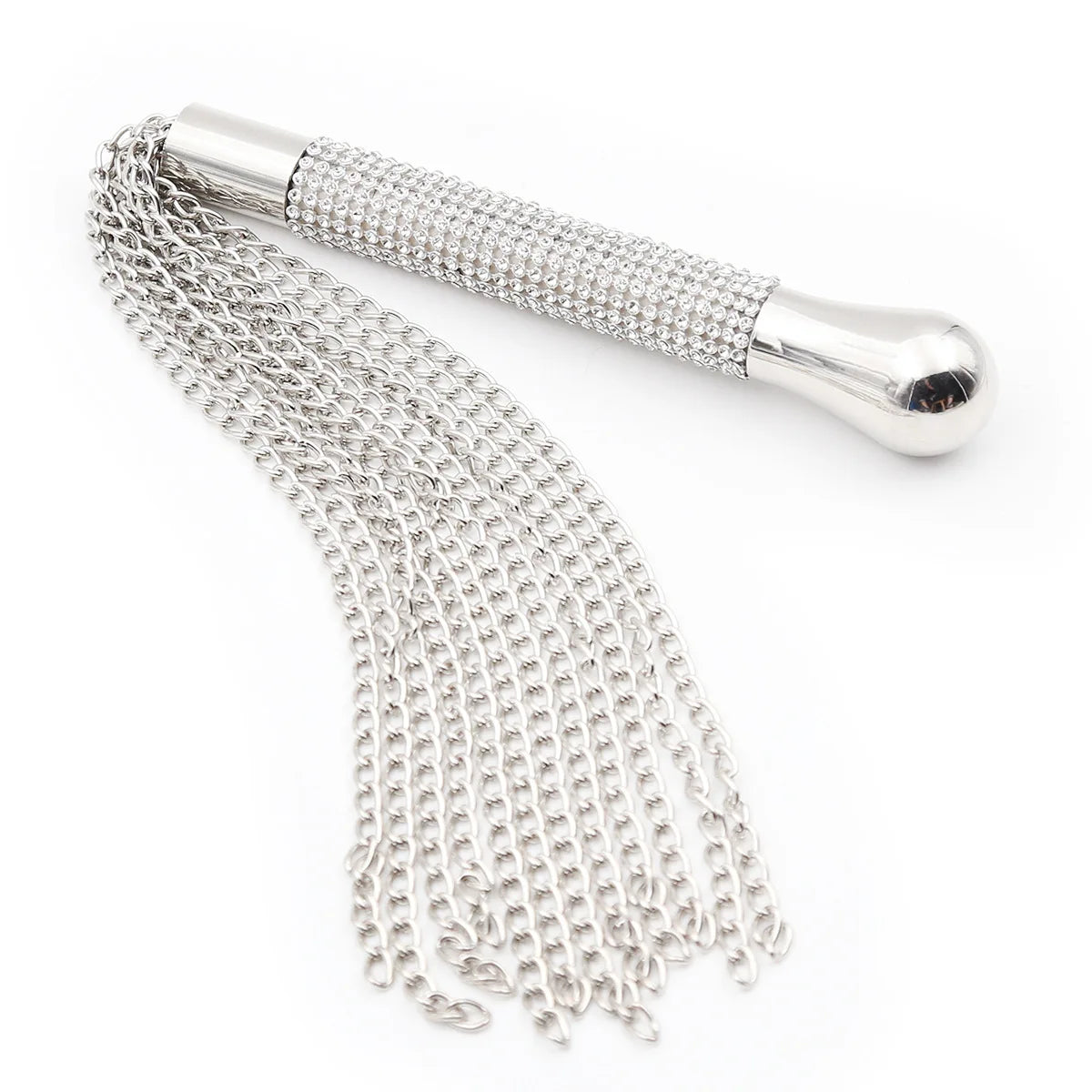 Neue Metall-Legierung Kette Quaste Kurz Crop Peitsche