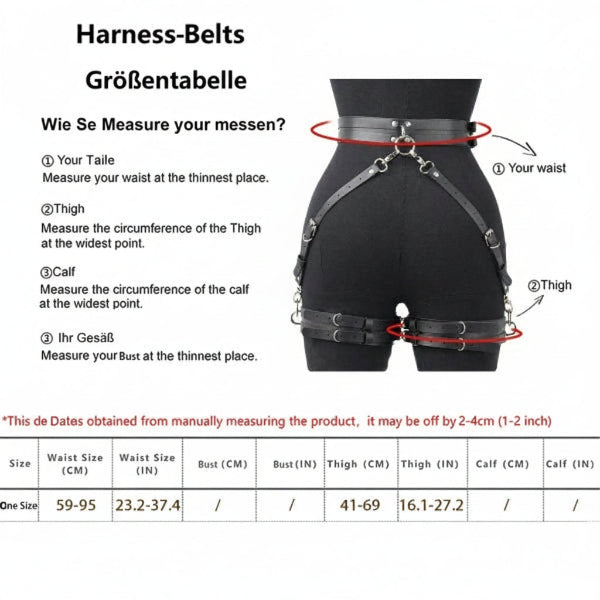 Wide PU leather belt with handcuffs – Stylish &amp; expressive