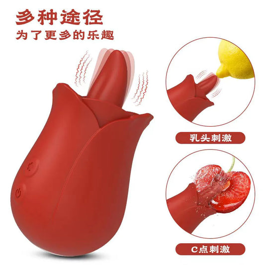 Sex Toys for Women Rose Tongue Licking Powerful Clitoral Stimulation Adult 18 Products Vagina Vibrator Female Masturbation Toy