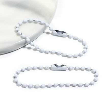 100 teile/los 10 cm Eisen Bunte Kugel Perle Kette Passt Schlüsselring Schlüssel Kette Puppen Label Hand Tag Stecker DIY schmuck Machen