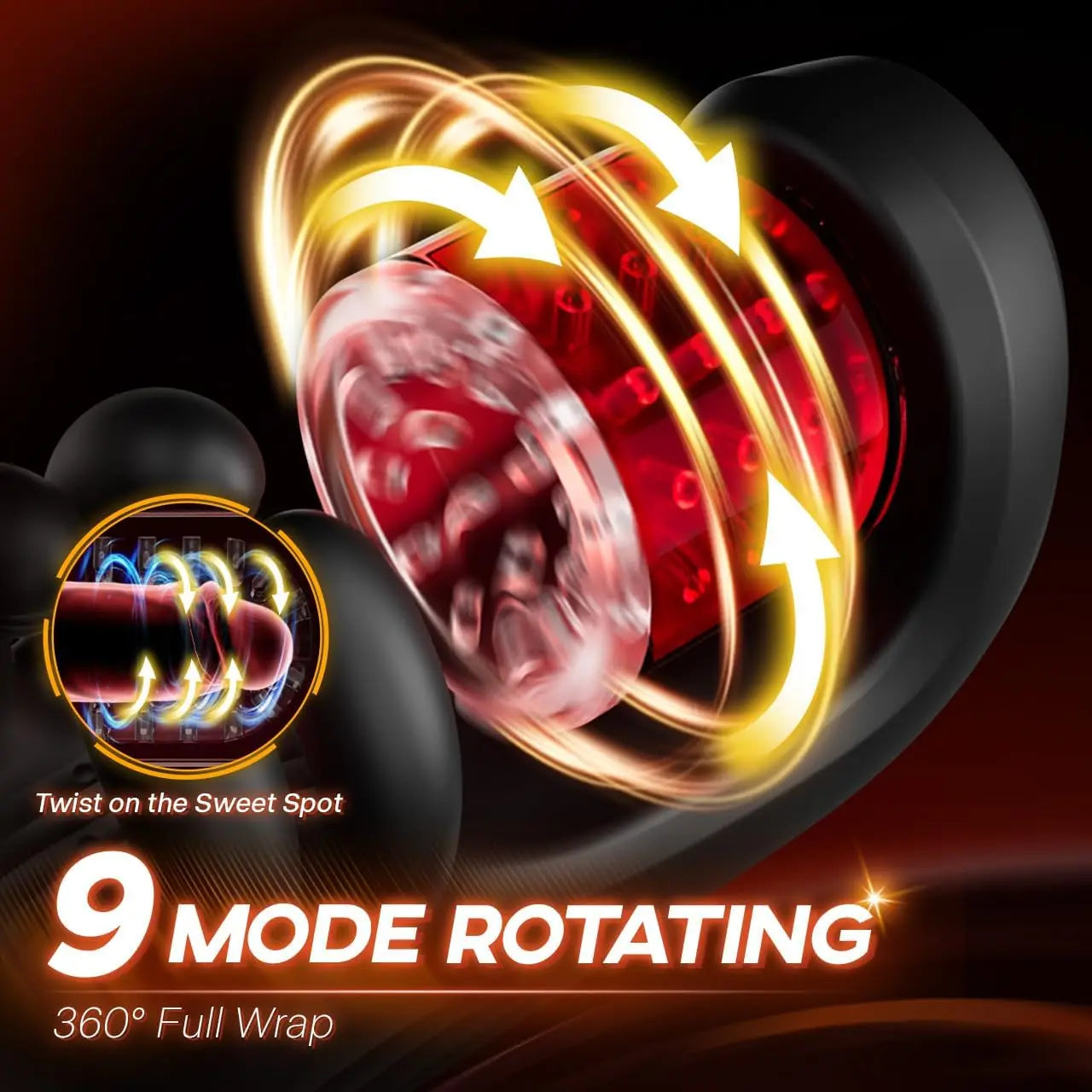 Masturbation for Men Masturbator Vibrator Sets Penis Vibrator 9 Rotating 9 Hand Vibration Grasping Sex Toy for Men Glans Sex Toys Masturbators Pocket Pussy Solo Sex Toys