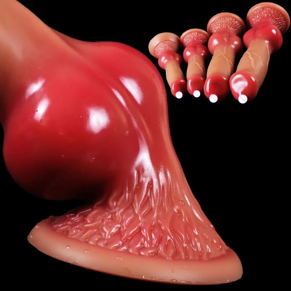 Hundedildo/Riesendildo Tier Realistischer Penis mit Saugnapf Big Butt Plug Riesiges Monster Schwanz Dick Erwachsene Zubehör für Männer Frauen