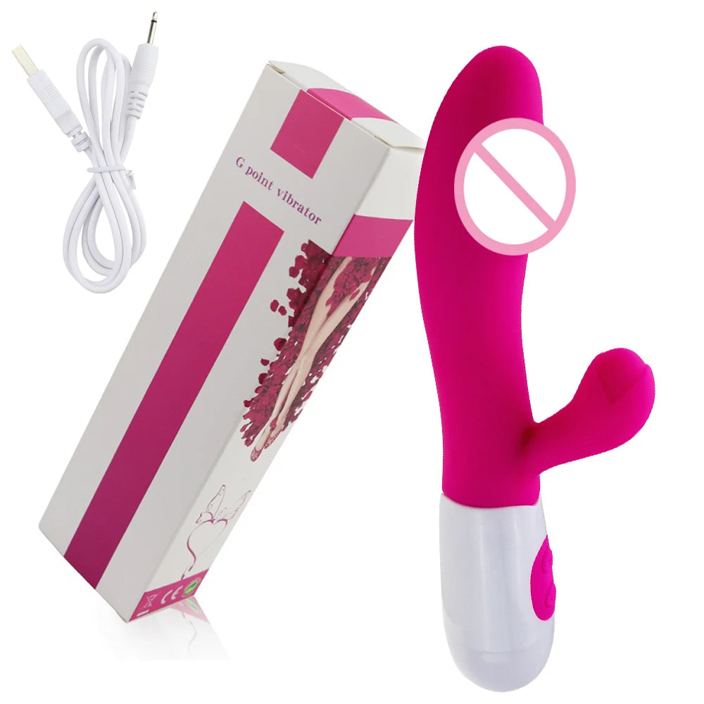 Wiederaufladbarer Dildo Kaninchenvibrator Dual Vibration G-Punkt Vagina Massagegerät AV Stick Klitoris Sexspielzeug für Frauen Weiblicher Masturbator