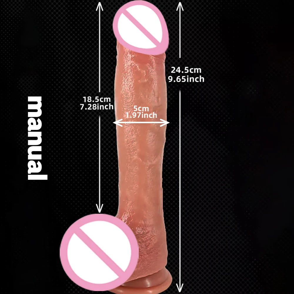 Dildo Vibrator Realistisch 24,5 cm GROSS Teleskopisch Penis Vaginale Masturbation Orgasmus Rotierender Riesiger Schwanz Sexspielzeug für Lesben