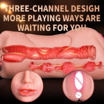 3 IN 1 Sex Spielzeug Masturbation Für Männer Deep Throat Künstliche Echte Pussy Oral Männlicher Masturbator Blowjob Realistische Gummi Vagina 18 +