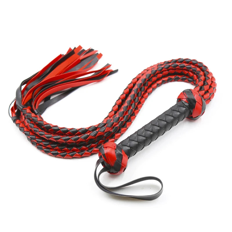 Echtes Leder Quaste Griff Flogger Reitsport Peitschen