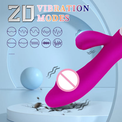 Wiederaufladbarer Dildo Kaninchenvibrator Dual Vibration G-Punkt Vagina Massagegerät AV Stick Klitoris Sexspielzeug für Frauen Weiblicher Masturbator
