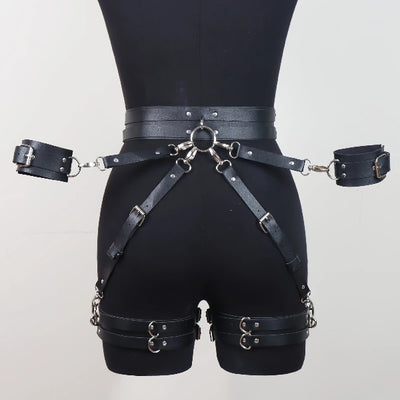 Breiter PU-Leder-Gürtel mit Handschellen – Stilvoll &amp; Ausdrucksstark