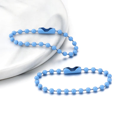 100 teile/los 10 cm Eisen Bunte Kugel Perle Kette Passt Schlüsselring Schlüssel Kette Puppen Label Hand Tag Stecker DIY schmuck Machen