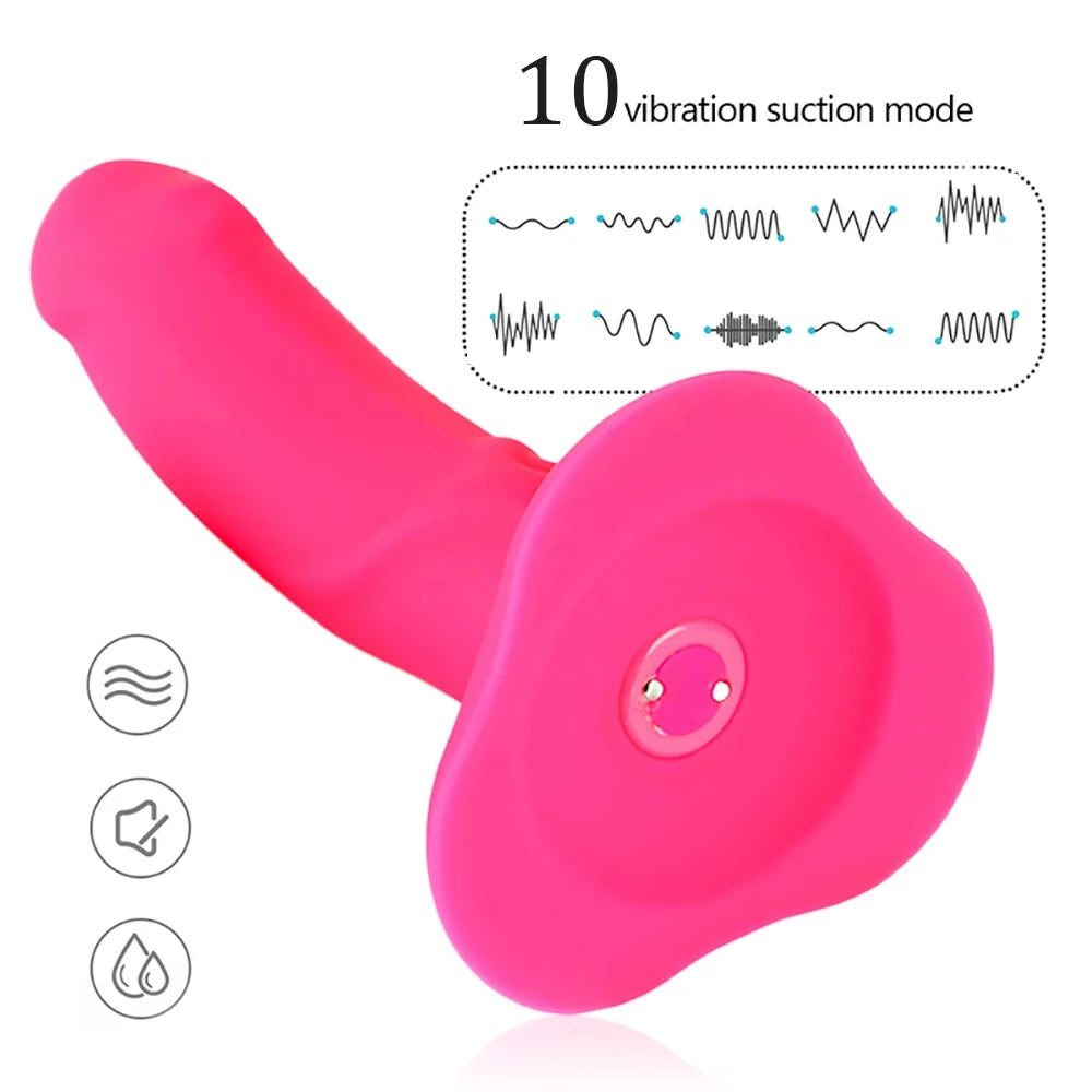 Sexspielzeug für Frauen, 10-Gang-Vibrations-Sexgürtel, Penis-Umschnalldildo, Vibrator, Höschen für Frauen, lesbischer Sex-Bondage-Dildo