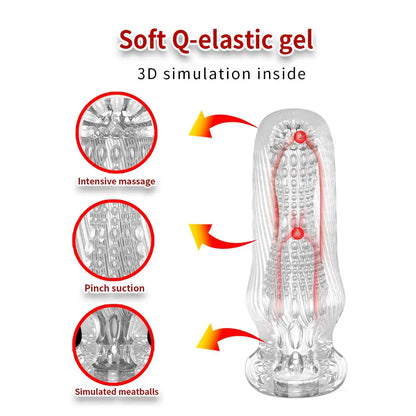 Male Sex Toys Masturbation Cup Soft Male Exercise Penis Massage Trainer Sexy Pocket Pussy Blowjob Toy Vagina Adult Items 18+