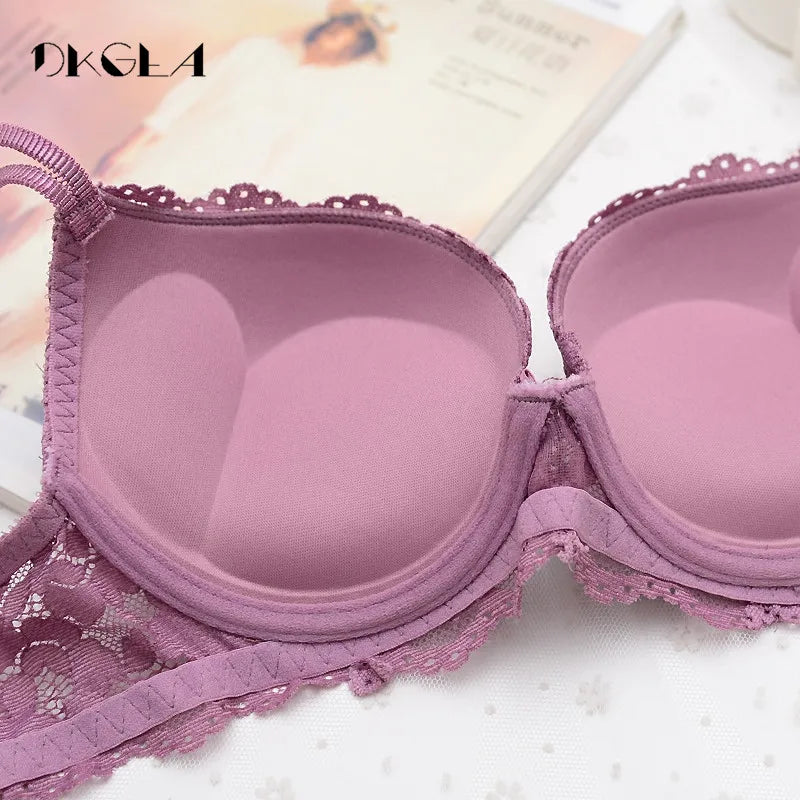 Hot Sexy Push-Up Bh Set Marke Tiefe V Büstenhalter Dicke Baumwolle Frauen Unterwäsche Set Spitze Blau Stickerei Blumen Dessous B C Tasse