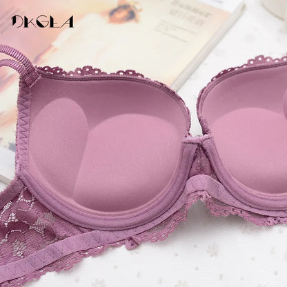 Hot Sexy Push-Up Bh Set Marke Tiefe V Büstenhalter Dicke Baumwolle Frauen Unterwäsche Set Spitze Blau Stickerei Blumen Dessous B C Tasse