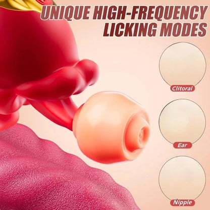 Sexspielzeug für Erwachsene für Frauen, 4-in-1-Vibrator mit Zungenstießdildos, G-Punkt-Dildo, 10 Klitoris-Leckmodi, weibliche Masturbation
