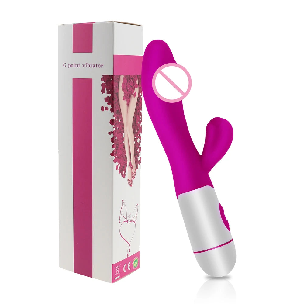 Wiederaufladbarer Dildo Kaninchenvibrator Dual Vibration G-Punkt Vagina Massagegerät AV Stick Klitoris Sexspielzeug für Frauen Weiblicher Masturbator