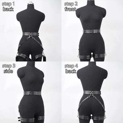 Wide PU leather belt with handcuffs – Stylish &amp; expressive
