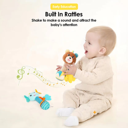 1 stücke 0-6 monate Dental Gum Hand Grip Plüsch Puppe Kann Biss Praxis Greifen Eltern Baby Interaktive Puzzle rassel Beruhigende Spielzeug