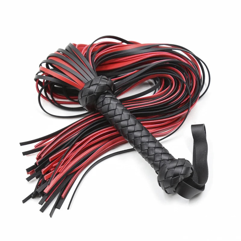 Echtes Leder Quaste Griff Flogger Reitsport Peitschen