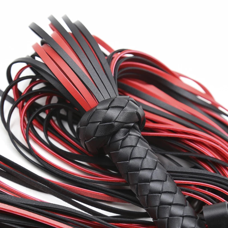 Echtes Leder Quaste Griff Flogger Reitsport Peitschen