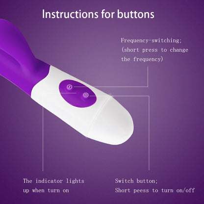 Wiederaufladbarer Dildo Kaninchenvibrator Dual Vibration G-Punkt Vagina Massagegerät AV Stick Klitoris Sexspielzeug für Frauen Weiblicher Masturbator