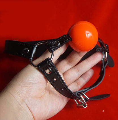 BDSM Mund knebel. Slave Gag Ball,Ball gag mit kurzem Kinnriemen, Bondage, Fesseln, Sexspielzeug für Paare, Spiele für Erwachsene