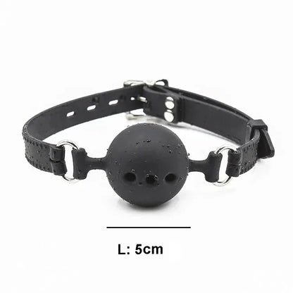 BDSM Silikon-Knebelkugel, Atmungsaktives Hohldesign mit Verstellbarem Riemen, Klein Mittel Groß für Anfänger-Training