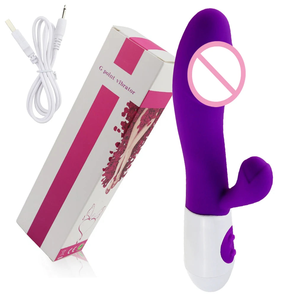 Wiederaufladbarer Dildo Kaninchenvibrator Dual Vibration G-Punkt Vagina Massagegerät AV Stick Klitoris Sexspielzeug für Frauen Weiblicher Masturbator