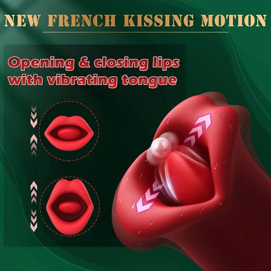 Sex Toys for Women, Dildo Vibrator, Tongue Licking, Sucking, G-Spot Vibrator, Nipple Clitoris Vibration Stimulator, Female Masturbation