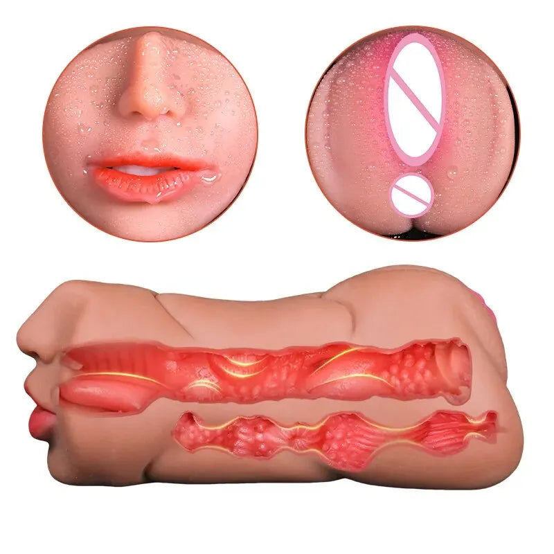 3 IN 1 Sex Spielzeug Masturbation Für Männer Deep Throat Künstliche Echte Pussy Oral Männlicher Masturbator Blowjob Realistische Gummi Vagina 18 +