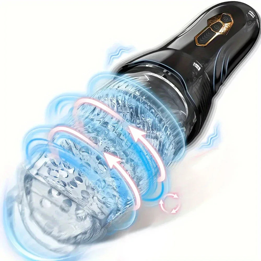 Sex Toys for Men Automatic Electric Piston Rotation Suction Machine Male Blowjob Masturbator Vagina Dildo Real Oral Vibrator
