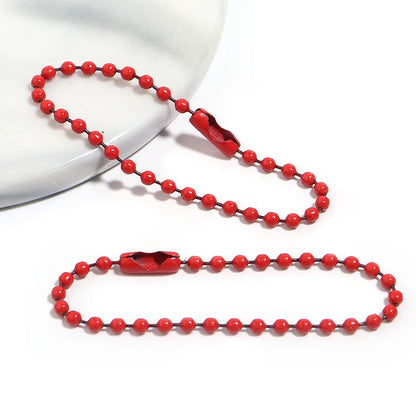 100 teile/los 10 cm Eisen Bunte Kugel Perle Kette Passt Schlüsselring Schlüssel Kette Puppen Label Hand Tag Stecker DIY schmuck Machen