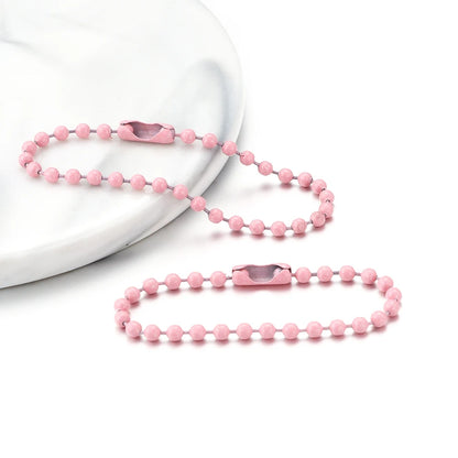 100 teile/los 10 cm Eisen Bunte Kugel Perle Kette Passt Schlüsselring Schlüssel Kette Puppen Label Hand Tag Stecker DIY schmuck Machen