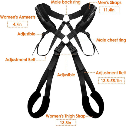 BDSM Sex-Schaukel-Set mit Bondage-Liebesgurten für Paare, Verstellbare Gurte, Erwachsenen-Sexspielzeug, Weiche Plüsch-Polstermatte, Sex-Fesselset
