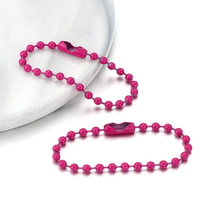100 teile/los 10 cm Eisen Bunte Kugel Perle Kette Passt Schlüsselring Schlüssel Kette Puppen Label Hand Tag Stecker DIY schmuck Machen