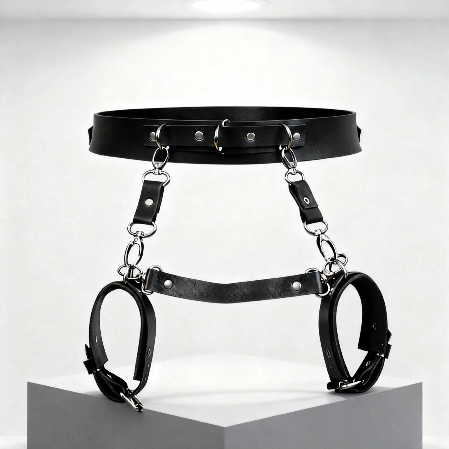BDSM Bondage Damen Pop-Punk-Gürtel Fesselgürtel Handschellen Bondage-Set Rollenspiel-Sexspielzeug für Paare