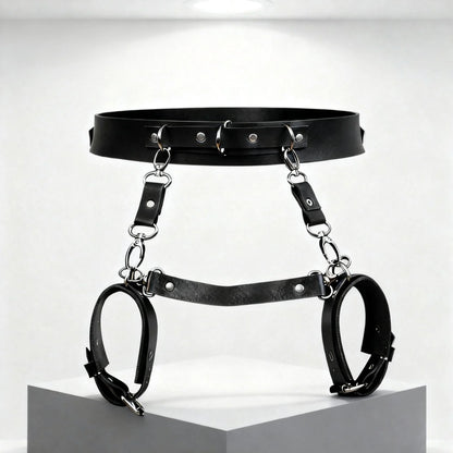 BDSM Bondage Damen Pop-Punk-Gürtel Fesselgürtel Handschellen Bondage-Set Rollenspiel-Sexspielzeug für Paare